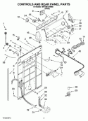 CONTROLS AND REAR PANEL PARTS Diagram and Parts List for 7MWT96720WM0  Whirlpool Washer
