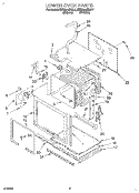 LOWER OVEN Diagram and Parts List for KEBS246BWH1  KitchenAid Wall Oven