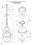 AGITATOR, BASKET AND TUB Diagram and Parts List for LSR8233JT0  Whirlpool Washer