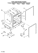 TUB AND FRAME PARTS Diagram and Parts List for KUDK03ITBT0  KitchenAid Dishwasher