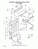 CONTROLS AND REAR PANEL PARTS Diagram and Parts List for RTW4100WQ1  Roper Washer