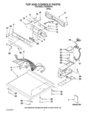 TOP AND CONSOLE PARTS Diagram and Parts List for CGD8990XW1  Whirlpool Dryer