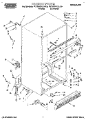 CABINET Diagram and Parts List for RT18HKXAW00  Roper Refrigerator