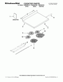 COOKTOP PARTS Diagram and Parts List for YKERS208XB1  KitchenAid Range