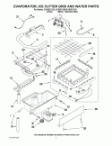 EVAPORATOR, ICE CUTTER GRID AND WATER PARTS Diagram and Parts List for GI15NDXXQ0  Whirlpool Ice Maker