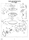 PUMP AND MOTOR PARTS Diagram and Parts List for GU640XTLQ0  Whirlpool Dishwasher
