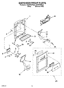 DISPENSER FRONT PARTS Diagram and Parts List for 7GS6SHEXPQ00  Whirlpool Refrigerator
