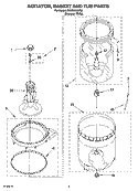 AGITATOR, BASKET AND TUB PARTS Diagram and Parts List for SAWX650MQ2  Whirlpool Washer