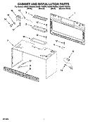 CABINET AND INSTALLATION PARTS Diagram and Parts List for KHMS175MWH0  KitchenAid Microwave