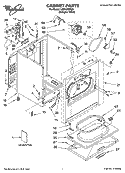 CABINET PARTS Diagram and Parts List for LEN1000PQ0  Whirlpool Dryer