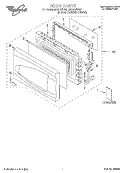 DOOR, LITERATURE Diagram and Parts List for MT3070SHB0  Whirlpool Microwave