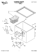 CABINET PARTS Diagram and Parts List for EH050FXMQ04  Whirlpool Freezer