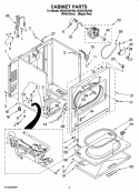 CABINET PARTS Diagram and Parts List for WGD5700VH0  Whirlpool Dryer