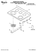 COOKTOP PARTS Diagram and Parts List for GR773LXSQ0  Whirlpool Range