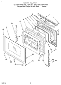 DOOR Diagram and Parts List for GR399LXGT1  Whirlpool Range