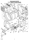 BULKHEAD PARTS Diagram and Parts List for GGQ9800PW0  Whirlpool Dryer