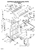 CONTROLS AND REAR PANEL PARTS Diagram and Parts List for 8TLSQ8533LT0  Whirlpool Washer