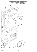 REFRIGERATOR LINER PARTS Diagram and Parts List for KSRB25FKBL04  KitchenAid Refrigerator