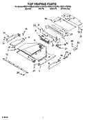 TOP VENTING PARTS Diagram and Parts List for KBMC147HBT02  KitchenAid Microwave Oven Combo