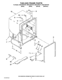 TUB AND FRAME PARTS Diagram and Parts List for WDF730PAYT1  Whirlpool Dishwasher