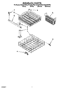 DISHRACK PARTS, OPTIONAL PARTS (NOT INCLUDED) Diagram and Parts List for DU850SWPS3  Whirlpool Dishwasher