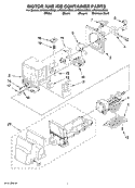 MOTOR AND ICE CONTAINER PARTS Diagram and Parts List for AFI2538AEB00  Whirlpool Refrigerator