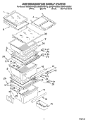REFRIGERATOR SHELF PARTS Diagram and Parts List for GS2SHAXKT02  Whirlpool Refrigerator