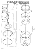 AGITATOR, BASKET AND TUB Diagram and Parts List for CA2751XYN0  Whirlpool Washer