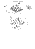 DISHRACK Diagram and Parts List for RUD3000DB2  Roper Dishwasher