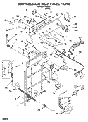 CONTROLS AND REAR PANEL PARTS Diagram and Parts List for IP44003  Inglis Washer