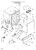 TUB ASSEMBLY Diagram and Parts List for RUD3006DB2  Roper Dishwasher