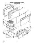DOOR AND BROILER Diagram and Parts List for FGP315YW0  Roper Range