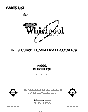 FRONT COVER Diagram and Parts List for RC8950XRH0  Whirlpool Cooktop