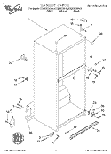 CABINET Diagram and Parts List for GT22DKXGN00  Whirlpool Refrigerator