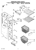 FREEZER LINER PARTS Diagram and Parts List for KSRX25FTSS00  KitchenAid Refrigerator
