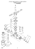 PUMP AND SPRAY ARM Diagram and Parts List for DP840CWDW0  Whirlpool Dishwasher