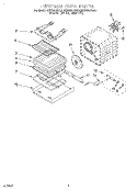 INTERNAL OVEN Diagram and Parts List for KEBS207DAL1  KitchenAid Wall Oven