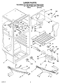 LINER Diagram and Parts List for RT14ZKYKQ00  Roper Refrigerator