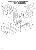 OVEN DOOR AND BROILER Diagram and Parts List for FGP215EW5  Roper Range