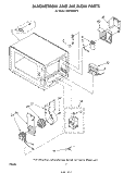 MAGNETRON AND AIR FLOW Diagram and Parts List for MW1200XP1  Whirlpool Microwave