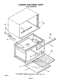 CABINET AND HINGE Diagram and Parts List for MW8650XS0  Whirlpool Microwave