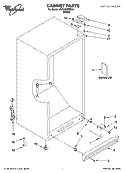CABINET PARTS Diagram and Parts List for EV161NZRQ00  Whirlpool Freezer