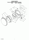 DOOR PARTS, OPTIONAL PARTS (NOT INCLUDED) Diagram and Parts List for YWED8300SB2  Whirlpool Dryer