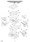 REFRIGERATOR SHELF PARTS Diagram and Parts List for KSSO42QMW00  KitchenAid Refrigerator