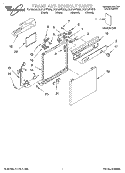 FRAME & CONSOLE Diagram and Parts List for DU912PFGT2  Whirlpool Dishwasher