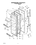 REFRIGERATOR DOOR Diagram and Parts List for 4ED25PWXWN02  Whirlpool Refrigerator