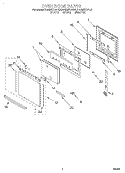 OVEN DOOR Diagram and Parts List for KEBS207DBL2  KitchenAid Wall Oven