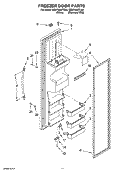 FREEZER DOOR PARTS Diagram and Parts List for GD5YHAXTL00  Whirlpool Refrigerator