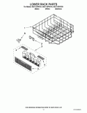 LOWER RACK PARTS Diagram and Parts List for WDT710PAYW1  Whirlpool Dishwasher