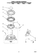 TRIPLE CROWN BURNER Diagram and Parts List for KGSS907SBT00  KitchenAid Range